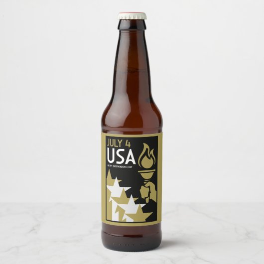 Amerikaanse Onafhankelijkheidsdag Bier Etiket (Voorkant)