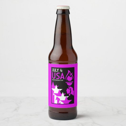 Amerikaanse Onafhankelijkheidsdag Bier Etiket (Voorkant)