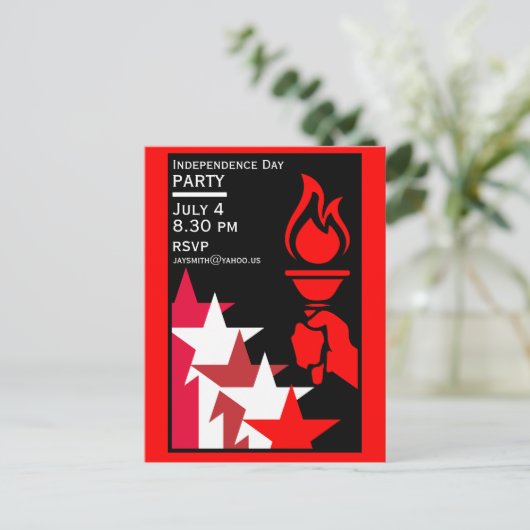 Amerikaanse Onafhankelijkheidsdag Briefkaart (Staand voorkant)