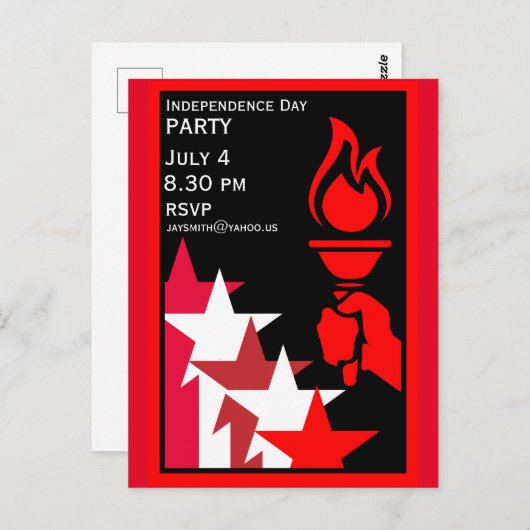 Amerikaanse Onafhankelijkheidsdag Briefkaart (Voorkant / Achterkant)