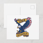 Amerikaanse Onafhankelijkheidsdag Eagle Briefkaart (Voorkant / Achterkant)