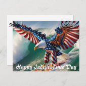 Amerikaanse Onafhankelijkheidsdag Eagle Briefkaart (Voorkant / Achterkant)