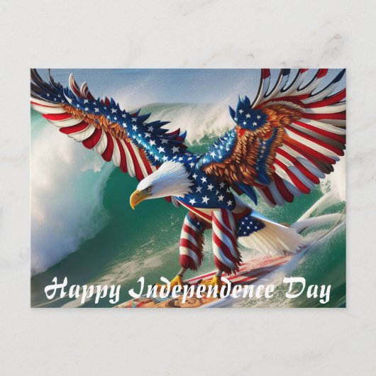 Amerikaanse Onafhankelijkheidsdag Eagle Briefkaart (Voorkant)