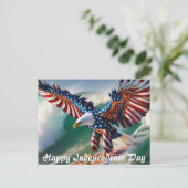 Amerikaanse Onafhankelijkheidsdag Eagle Briefkaart (Staand voorkant)