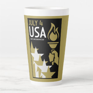 Amerikaanse Onafhankelijkheidsdag Latte Mok