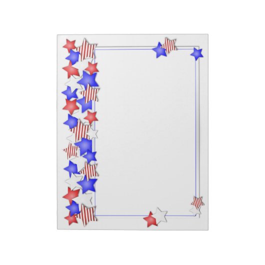 Amerikaanse Onafhankelijkheidsdag Patriottische St Notitieblok (Linkerzijde)