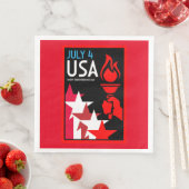 Amerikaanse Onafhankelijkheidsdag Servet (Insitu)