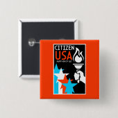 Amerikaanse Onafhankelijkheidsdag Vierkante Button 5,1 Cm (Voorkant /achterkant)