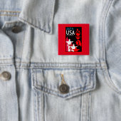 Amerikaanse Onafhankelijkheidsdag Vierkante Button 5,1 Cm (In situ)