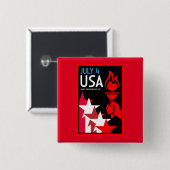 Amerikaanse Onafhankelijkheidsdag Vierkante Button 5,1 Cm (Voorkant /achterkant)