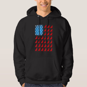 Amerikaanse Onafhankelijkheidsdag Vlag Duitse herd Hoodie