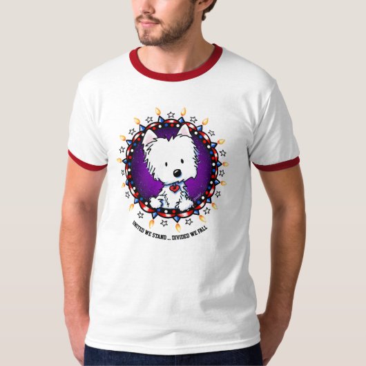 Amerikaanse Onafhankelijkheidsdag Westie T-shirt (Voorkant)