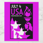 Amerikaanse Onafhankelijkheidsdag Wijn Etiket (Enkel label)