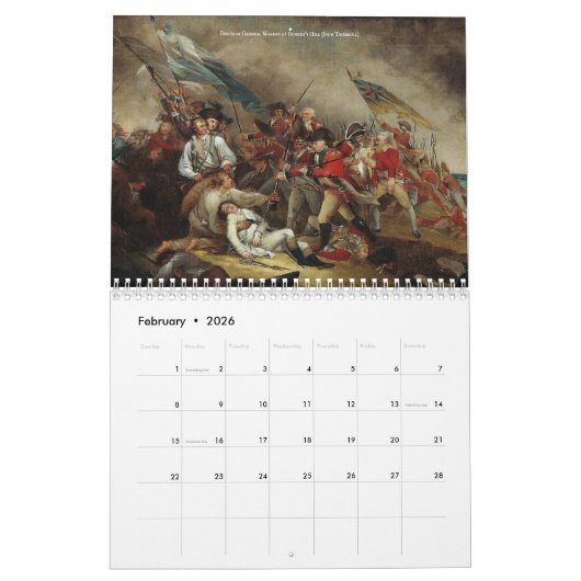 Amerikaanse Onafhankelijkheidsoorlog Kalender (Feb 2026)