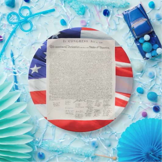 Amerikaanse Onafhankelijkheidsverklaring  Papieren Bordje (Feest)