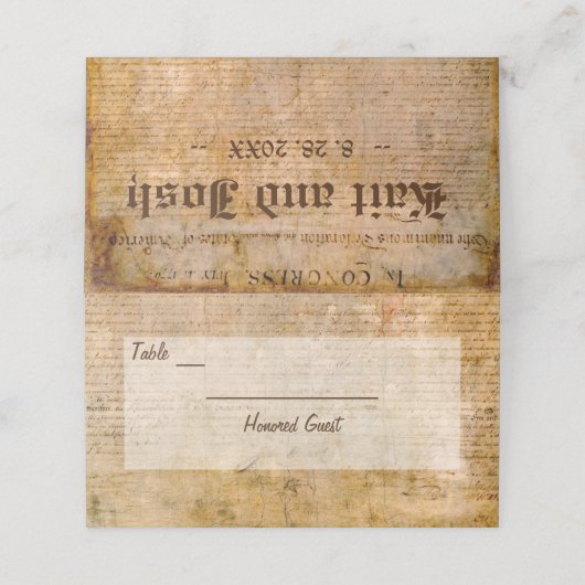 Amerikaanse Onafhankelijkheidsverklaring Parchment Plaatskaartje (Buitenkant ongevouwen)