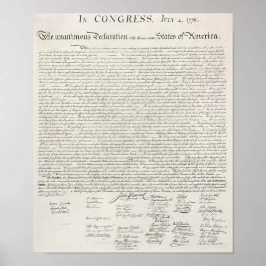Amerikaanse onafhankelijkheidsverklaring poster (Voorkant)