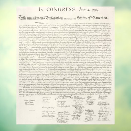 Amerikaanse onafhankelijkheidsverklaring raamsticker (Vel 3)