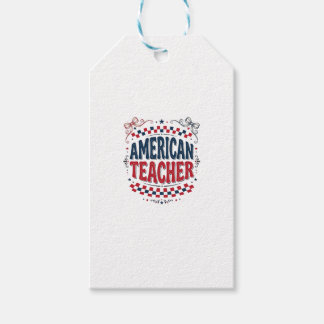 Amerikaanse Onderwijzer Patriottisch Vintage T-Shi Cadeaulabel