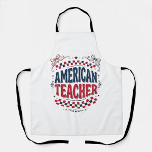 Amerikaanse Onderwijzer Patriottisch Vintage T-Shi Schort