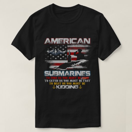 Amerikaanse onderzeeër-onderzeeër Amerikaanse Mann T-shirt (Design voorkant)