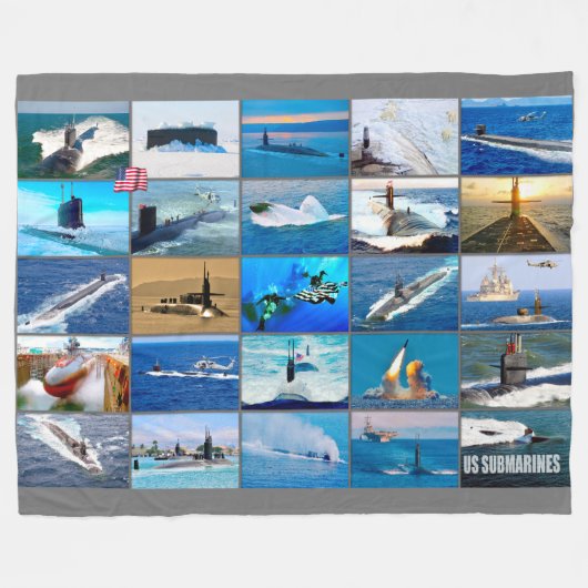 AMERIKAANSE ONDERZEEËRS "Montage" Fleece Deken (Voorkant (Horizontaal))