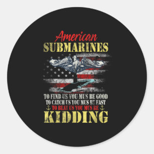 Amerikaanse Onderzeeërs Veteraan Gekscherend Still Ronde Sticker