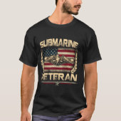 Amerikaanse onderzeeërs Veteranendienst Militair P T-shirt (Voorkant)