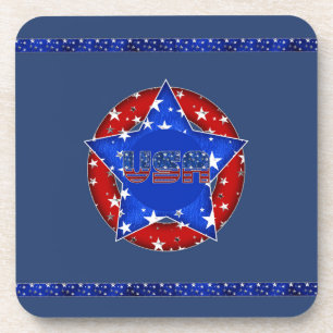 Amerikaanse Onderzetter Red, White, Blue, Stars