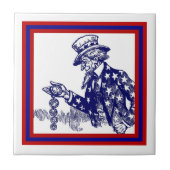  Amerikaanse oom Sam Time Bekijk de militaire tege Tegeltje (Voorkant)