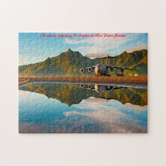 Amerikaanse oorlogsclub Samoa. Kerstgroeten Legpuzzel (Horizontaal)