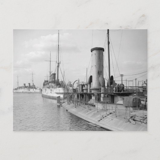 Amerikaanse oorlogsschepen in Philly, 1910 Briefkaart (Voorkant)