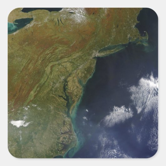 Amerikaanse oostkust vierkante sticker (Voorkant)