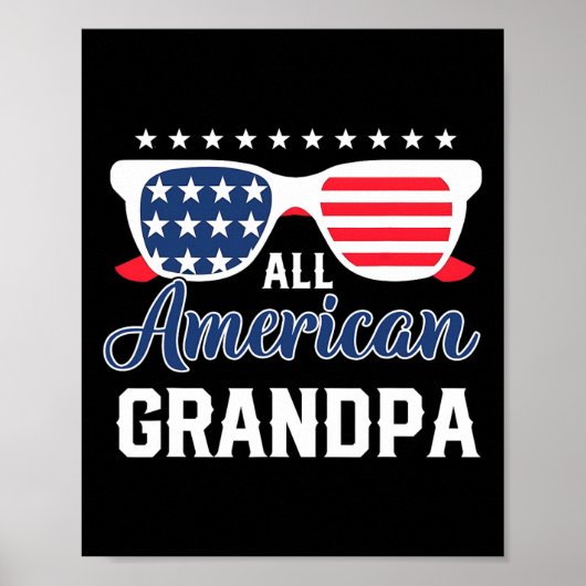 Amerikaanse opa 4th van juli USA Sungles Mannen Gi Poster (Voorkant)