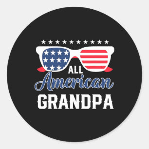Amerikaanse opa 4th van juli USA Sungles Mannen Gi Ronde Sticker