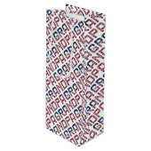 Amerikaanse opa Stars and Stripes USA Text Wijn Cadeautas (Voorkant Gekanteld)