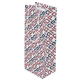 Amerikaanse opa Stars and Stripes USA Text Wijn Cadeautas