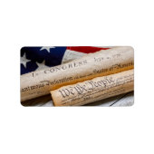 Amerikaanse oprichtingsdocumenten etiket (Voorkant)