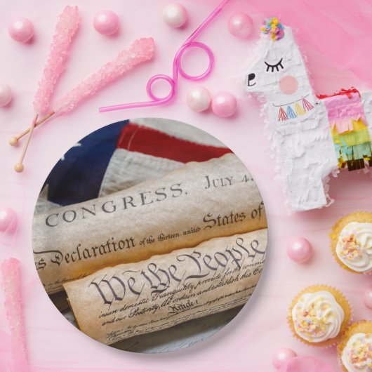 Amerikaanse oprichtingsdocumenten papieren bordje (Feest)