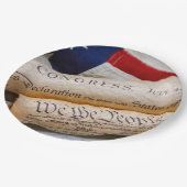 Amerikaanse oprichtingsdocumenten papieren bordje (Gekanteld)