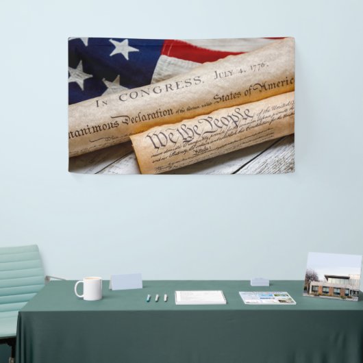 Amerikaanse oprichtingsdocumenten spandoek (Beurs)