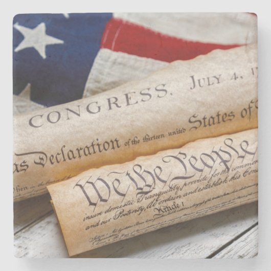 Amerikaanse oprichtingsdocumenten stenen onderzetter (Voorkant)