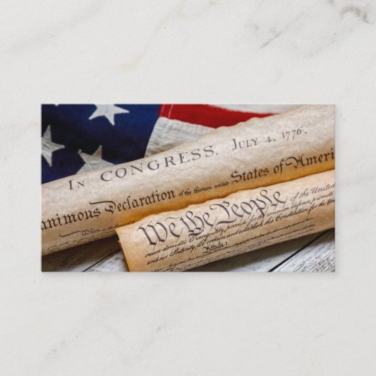 Amerikaanse oprichtingsdocumenten visitekaartje (Voorkant)