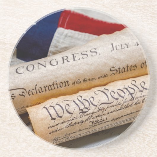 Amerikaanse oprichtingsdocumenten zandsteen onderzetter (Voorkant)