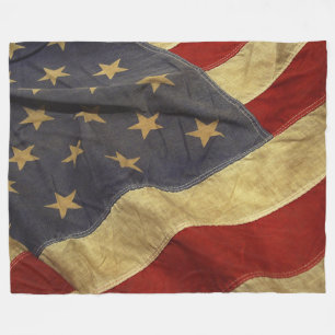 AMERIKAANSE OUDE VLAG FLEECE DEKEN