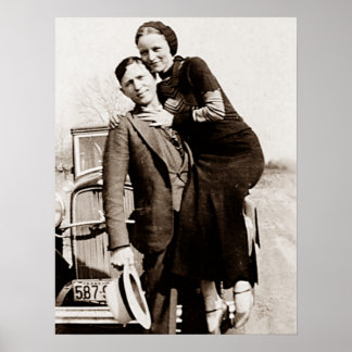 Amerikaanse Outlaws Bonnie & Clyde De Barrow Bende Poster