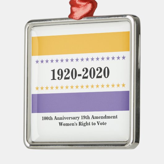 Amerikaanse overwinningsvlag: vrouwen stemmen metalen ornament (Links)