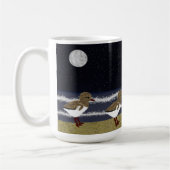 Amerikaanse Oystercatcher met kuikens 's nachts Koffiemok (Links)