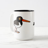 Amerikaanse Oystercatcher Tweekleurige Koffiemok (Voorkant links)
