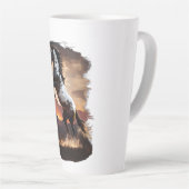 Amerikaanse paardenfokkerij met verf op de Sundown Latte Mok (Rechterhoek)